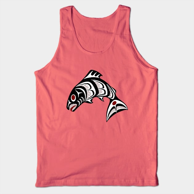 Northwest Pacific coast Haida art Salmon Tank Top by redhomestead